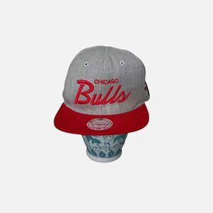 Chicago Bulls Mitchell & Ness Hat Cap Logo Spell out Adjustable fit Snapback